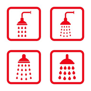 Duş düz kare vektör simgesi