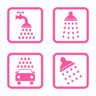 Duş düz kare vektör simgesi