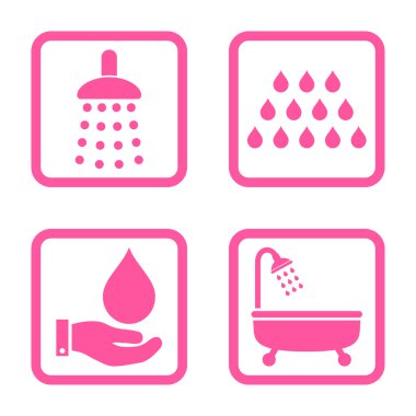 Duş düz kare vektör simgesi