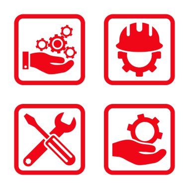 Geliştirme düz kare vektör simgesi