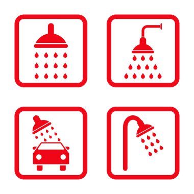 Duş düz kare vektör simgesi