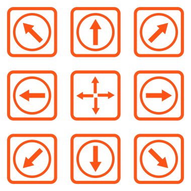 Yön okları düz kare vektör simgesi