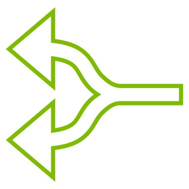 Split oklar sol kontur vektör simgesi