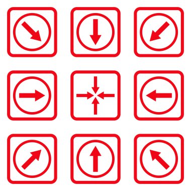 Yön okları düz kare vektör simgesi