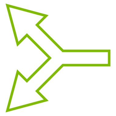 Kavşak ok sol ince çizgi vektör simgesi