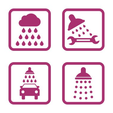 Duş düz kare vektör simgesi