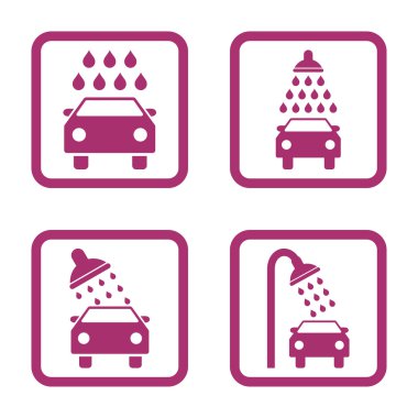 Araba duş düz kare vektör simgesi