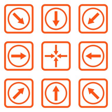 Yön okları düz kare vektör simgesi