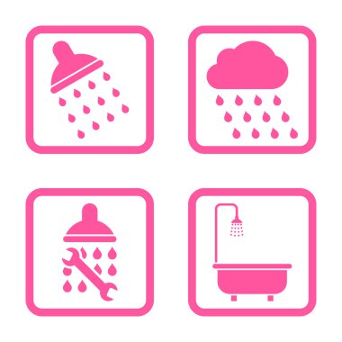 Duş düz kare vektör simgesi