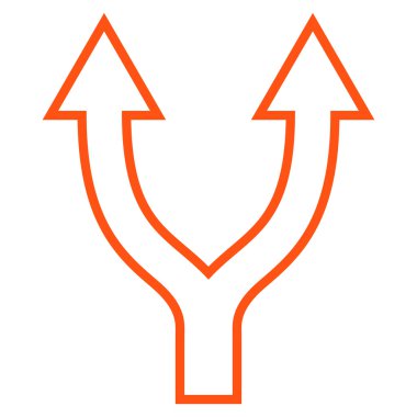 İnce çizgi vektör simge yukarı çatallanma ok