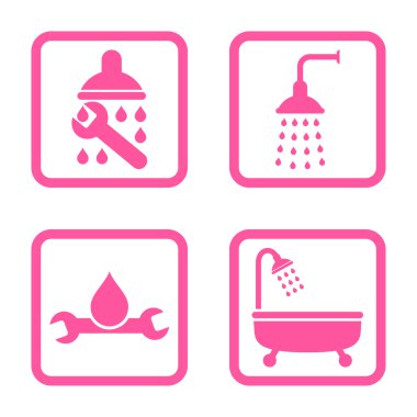 Sıhhi tesisat düz kare vektör simgesi