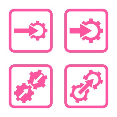 Entegrasyon vites düz kare vektör simgesi