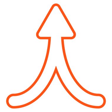 İnce çizgi vektör simge yukarı ok birleştirme