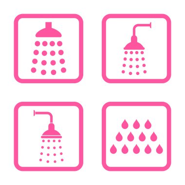 Duş düz kare vektör simgesi