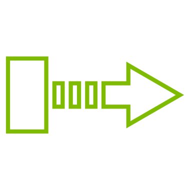 Çekme oku doğru anahat vektör simgesi