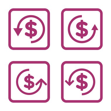 Düz kare vektör simge iade