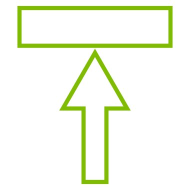 Yukarı kontur vektör simgesi itmek