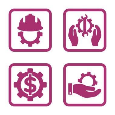 Geliştirme düz kare vektör simgesi