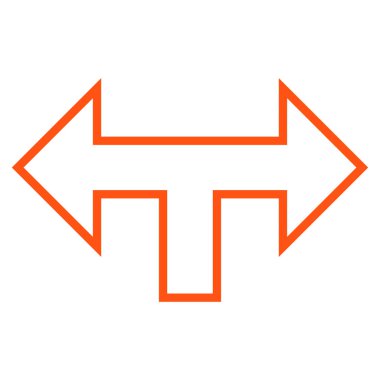 Kavşak ok sol sağ kontur vektör simgesi