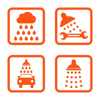 Duş düz kare vektör simgesi