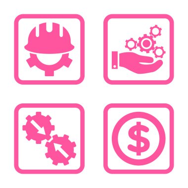 Geliştirme düz kare vektör simgesi