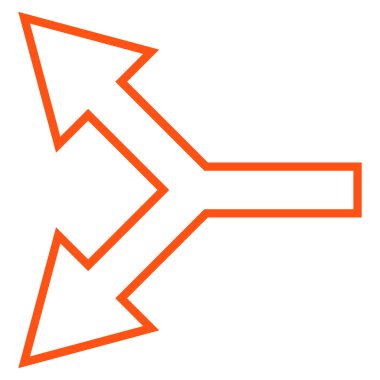 Kavşak ok sol ince çizgi vektör simgesi