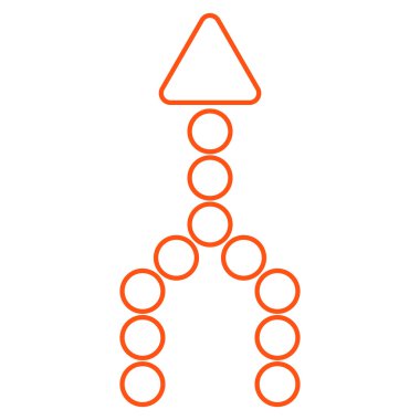 İnce çizgi vektör simge yukarı ok birleştirmek