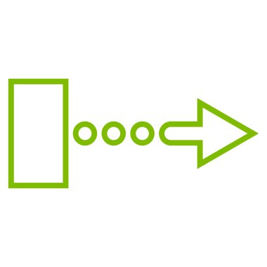 Çekme oku doğru anahat vektör simgesi