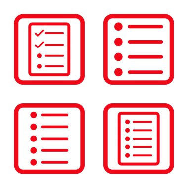 Liste öğeleri düz kare vektör simgesi