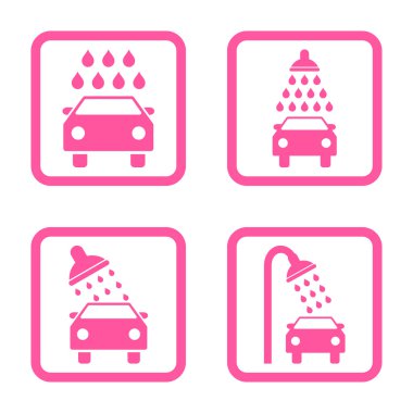 Araba duş düz kare vektör simgesi