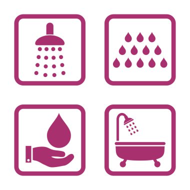 Duş düz kare vektör simgesi