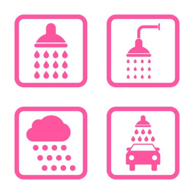 Duş düz kare vektör simgesi