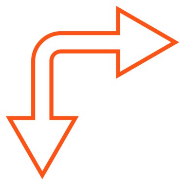 Kontur vektör simgesi aşağı seçim oku