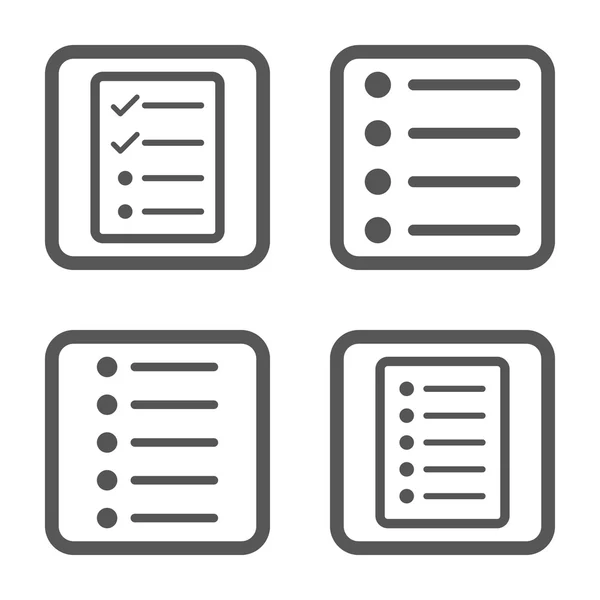 Éléments de liste Icône vectorielle carré plat — Image vectorielle