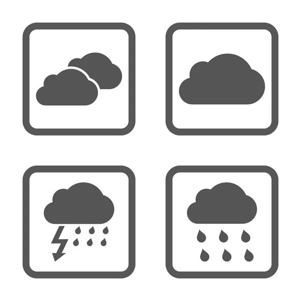 Nuages de pluie Icône vectorielle carré plat — Image vectorielle