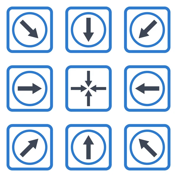 Yön okları düz kare vektör simgesi