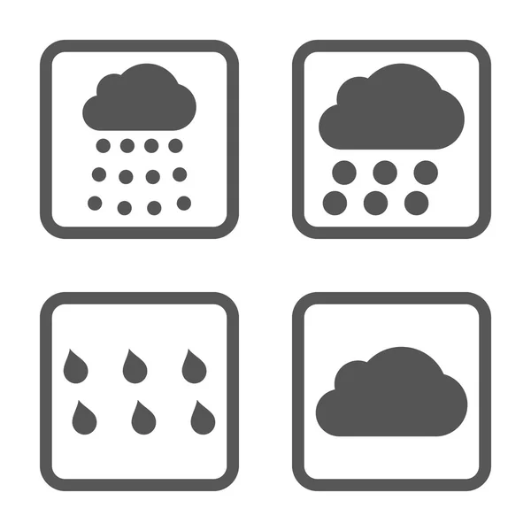 Nuvole di pioggia Icona vettoriale quadrata piatta — Vettoriale Stock