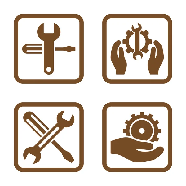 Service Tools Flat Squared Vector Icon — Stock Vector