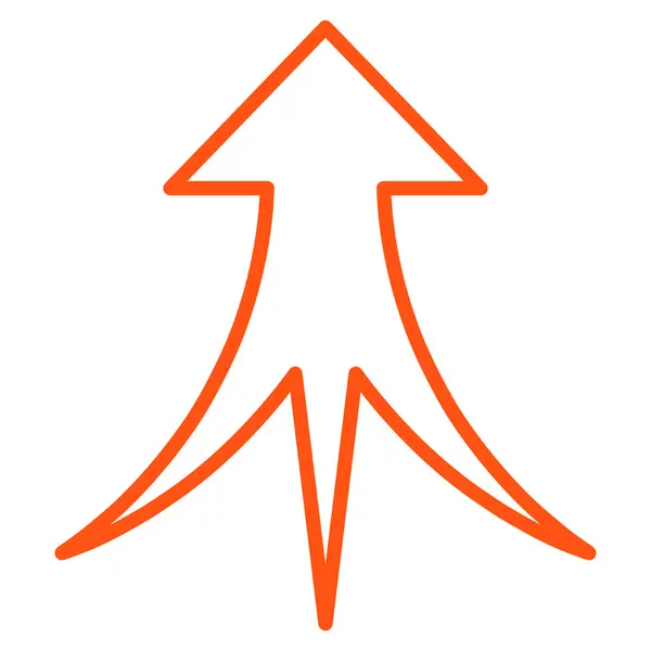 Merge Arrow Up Thin Line Vector Icon — Stock Vector