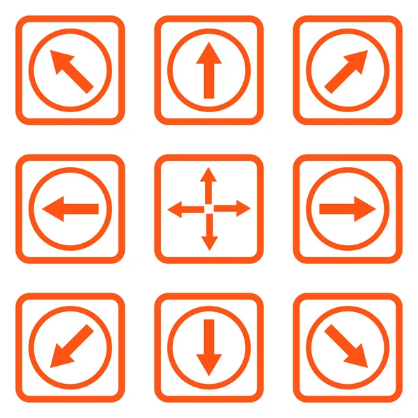 Yön okları düz kare vektör simgesi