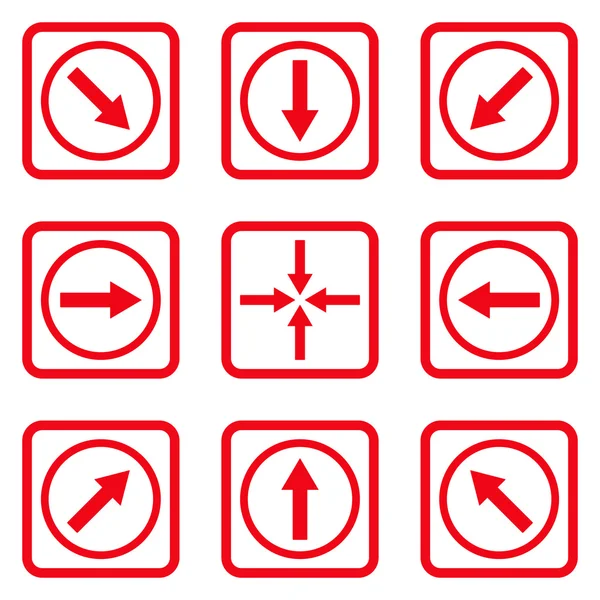 Yön okları düz kare vektör simgesi