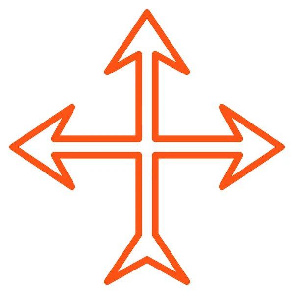 Контурная векторная икона стрелок пересечения — стоковый вектор