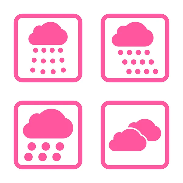 Nuvens de chuva plana vetor quadrado ícone —  Vetores de Stock