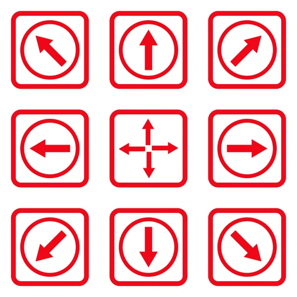 Yön okları düz kare vektör simgesi