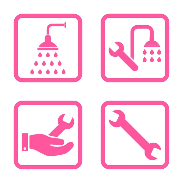 Plumbing Flat Squared Vector Icon — Stock Vector