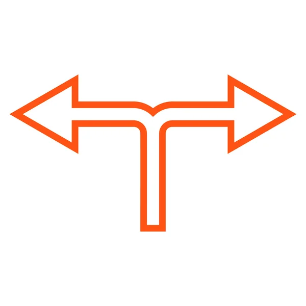 Icône vectorielle du contour droit gauche de Choice Arrow — Image vectorielle