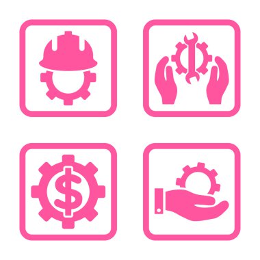 Geliştirme düz kare vektör simgesi