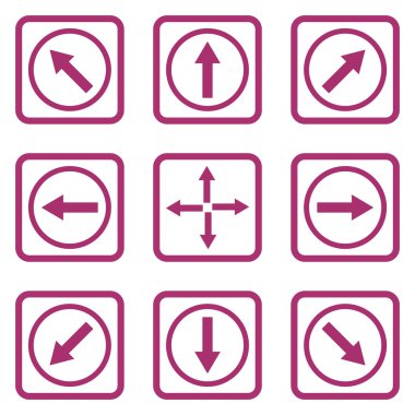 Yön okları düz kare vektör simgesi