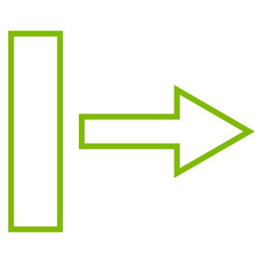 Çekme oku sağ kontur vektör simgesi