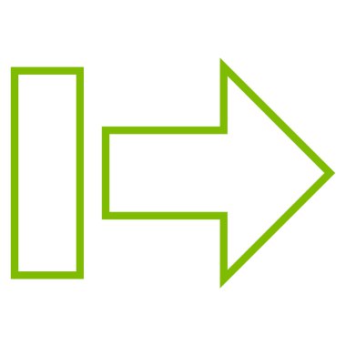 Çekme oku şu ince çizgi vektör simgesi